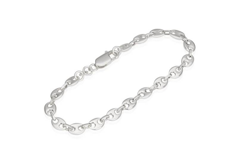 NKlaus Silberarmband 18cm 925 Echt Sterling Silber Kette Kaffeebohne Herren Armband 5,6mm 7 von NKlaus