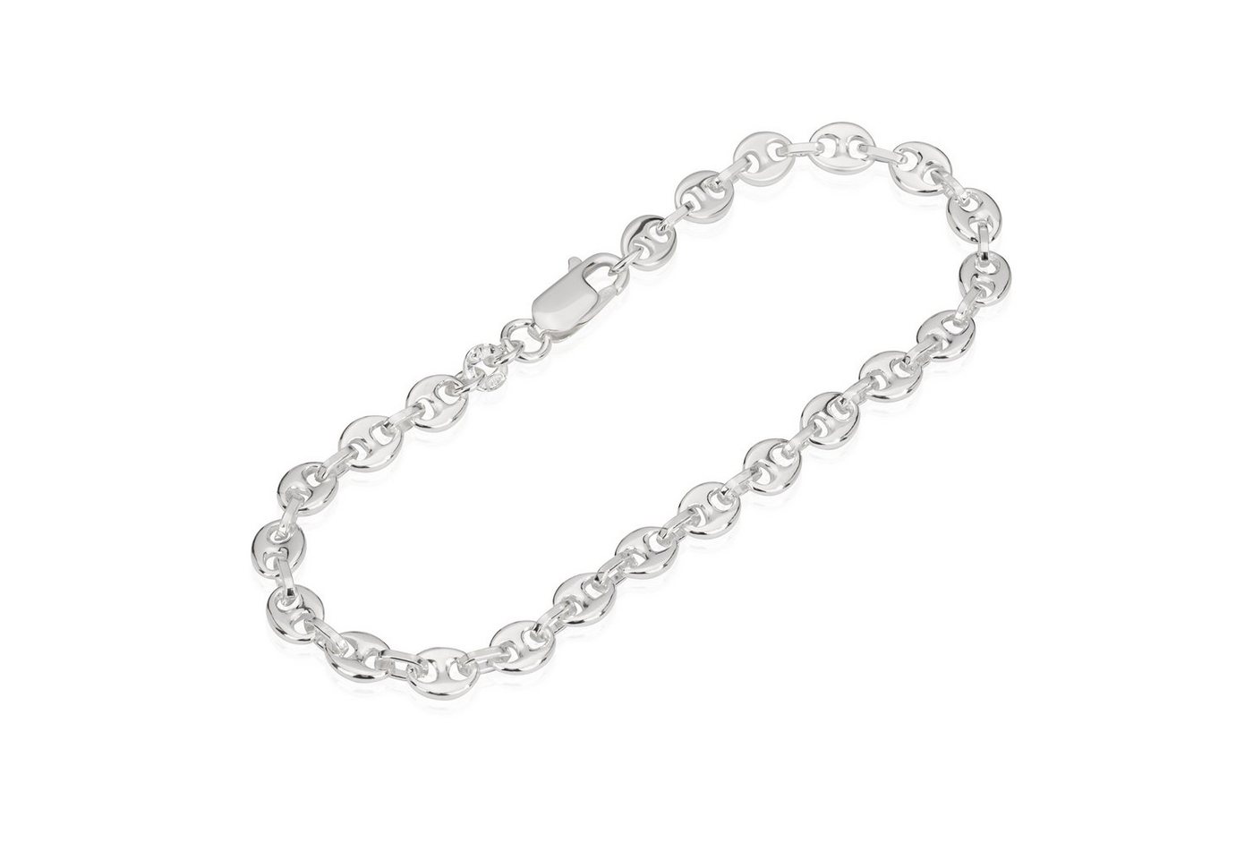 NKlaus Silberarmband 18cm 925 Echt Sterlingsilber Kette Kaffeebohne Damen Herren Armband 5m von NKlaus