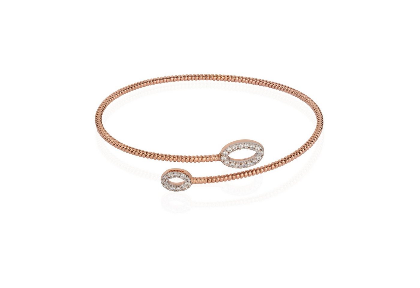 NKlaus Silberarmband 18cm flexibel Armspange Zirkonia Weiß 925 Silber V von NKlaus