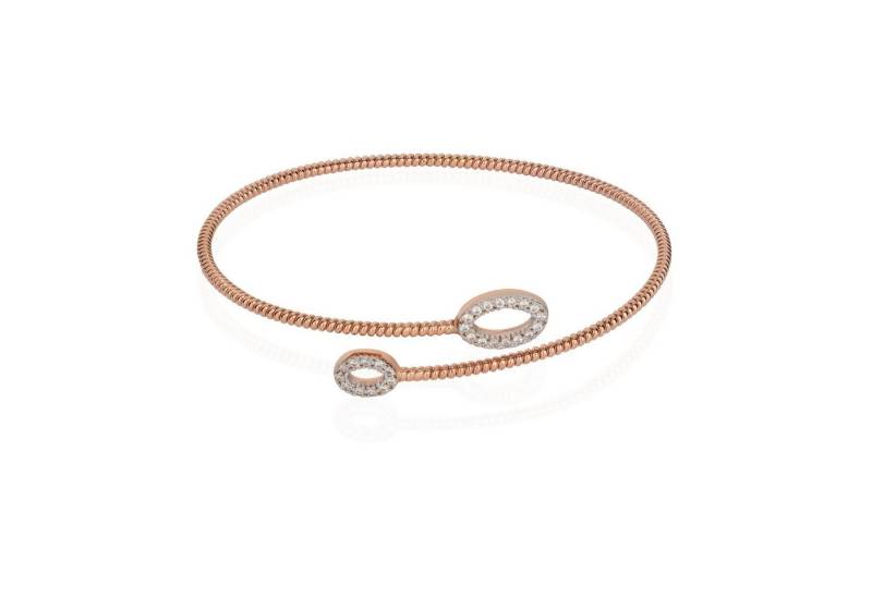 NKlaus Silberarmband 18cm flexibel Armspange Zirkonia Weiß 925 Silber V von NKlaus