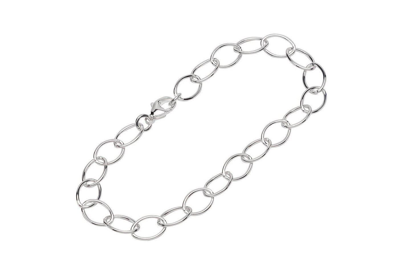 NKlaus Silberarmband 925 Silber 21cm Langankerkette rund Damen 12353 (1 Stück), Made in Germany von NKlaus