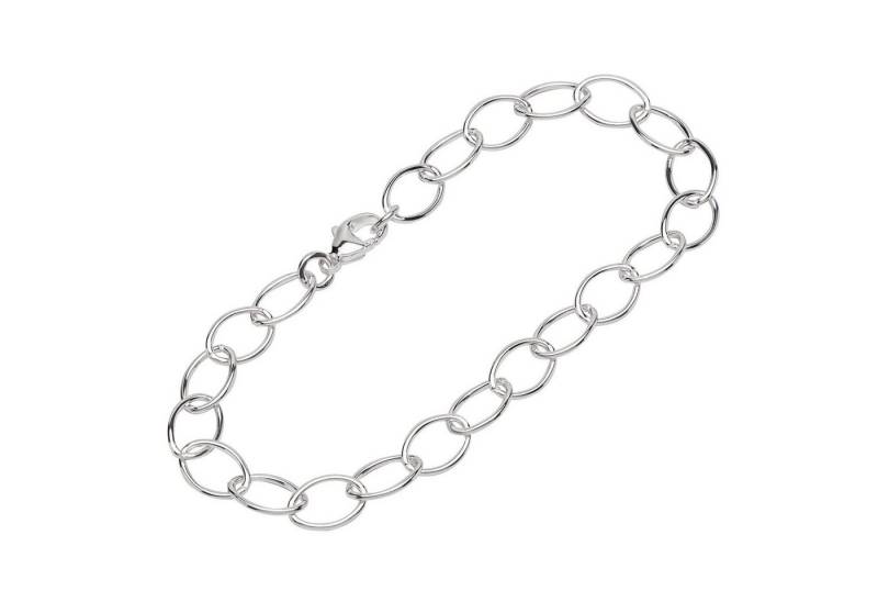 NKlaus Silberarmband 925 Silber 21cm Langankerkette rund Damen 12353 (1 Stück), Made in Germany von NKlaus