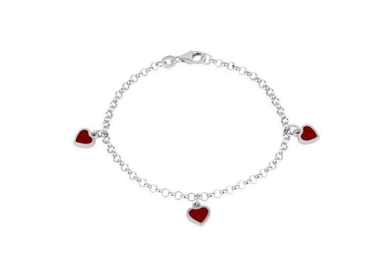 NKlaus Silberarmband 925er Silber Armband mit 3 Herz Für Kinder Und Dam von NKlaus