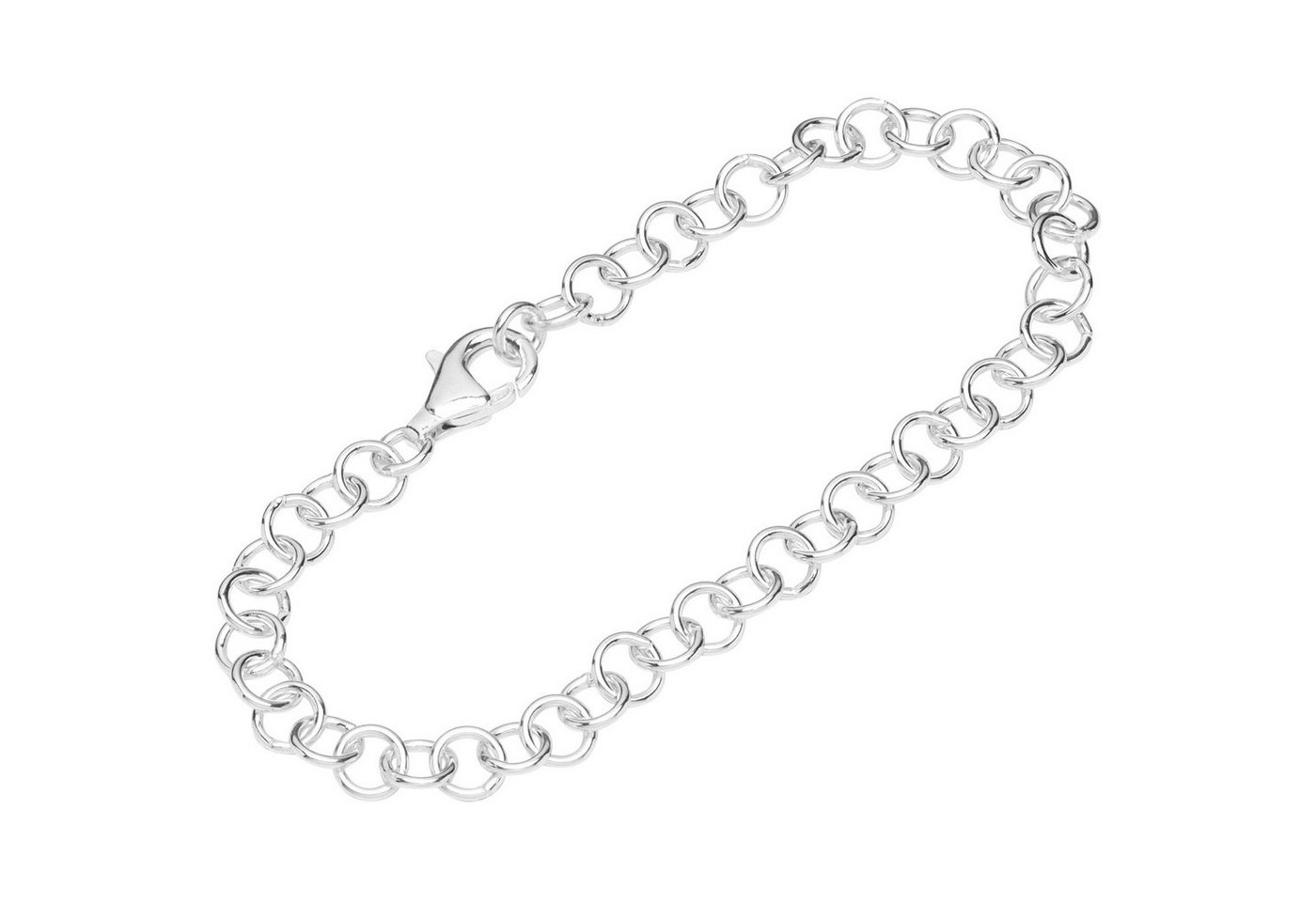 NKlaus Silberarmband Armband 925 Sterling Silber 19cm Ankerkette rund D (1 Stück), Made in Germany von NKlaus