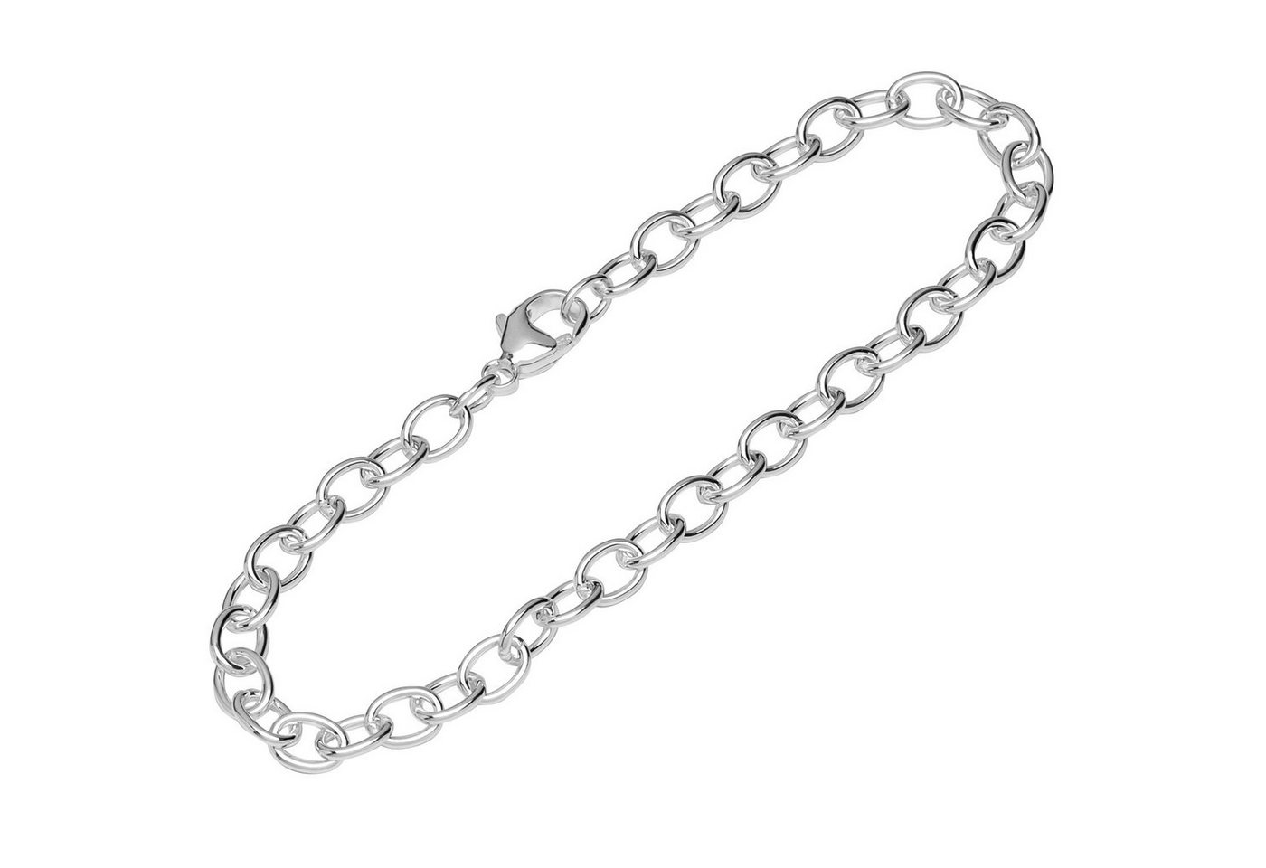NKlaus Silberarmband 925 Silber 19cm Steg Ankerkette weit Damen 12364 (1 Stück), Made in Germany von NKlaus
