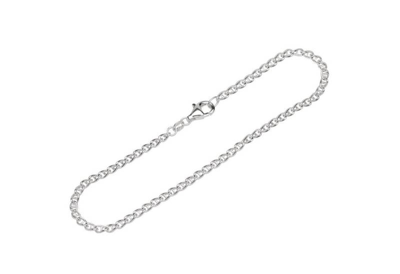 NKlaus Silberarmband 925 Silber 19cm Stegpanzerkette rund Damen 12602 (1 Stück), Made in Germany von NKlaus