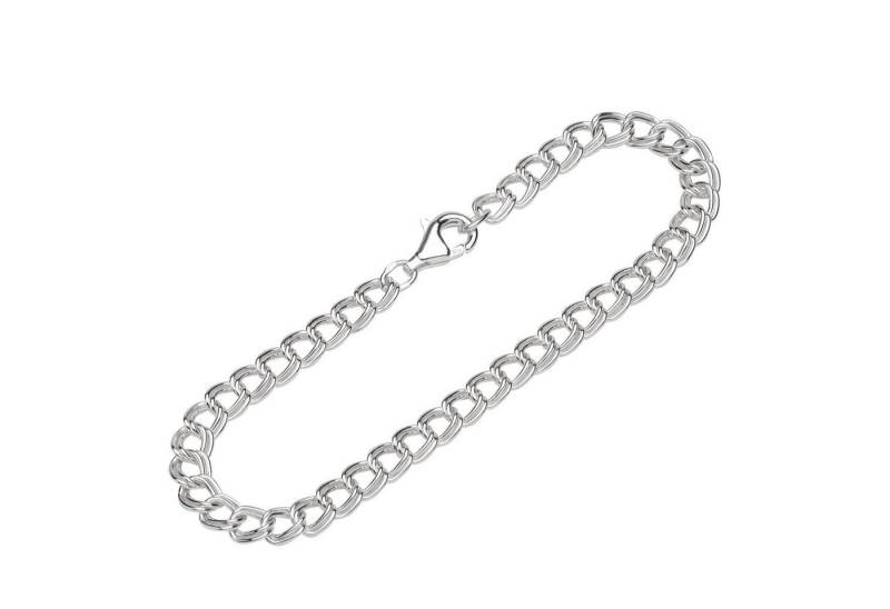 NKlaus Silberarmband 925 Silber 19cm Zwillings Panzerkette Damen 12611 (1 Stück), Made in Germany von NKlaus