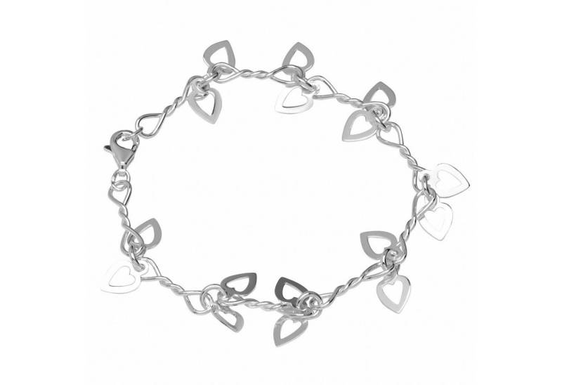 NKlaus Silberarmband 925 Silber 20cm Designer Herz in Herz Damen 12784 (1 Stück), Made in Germany von NKlaus