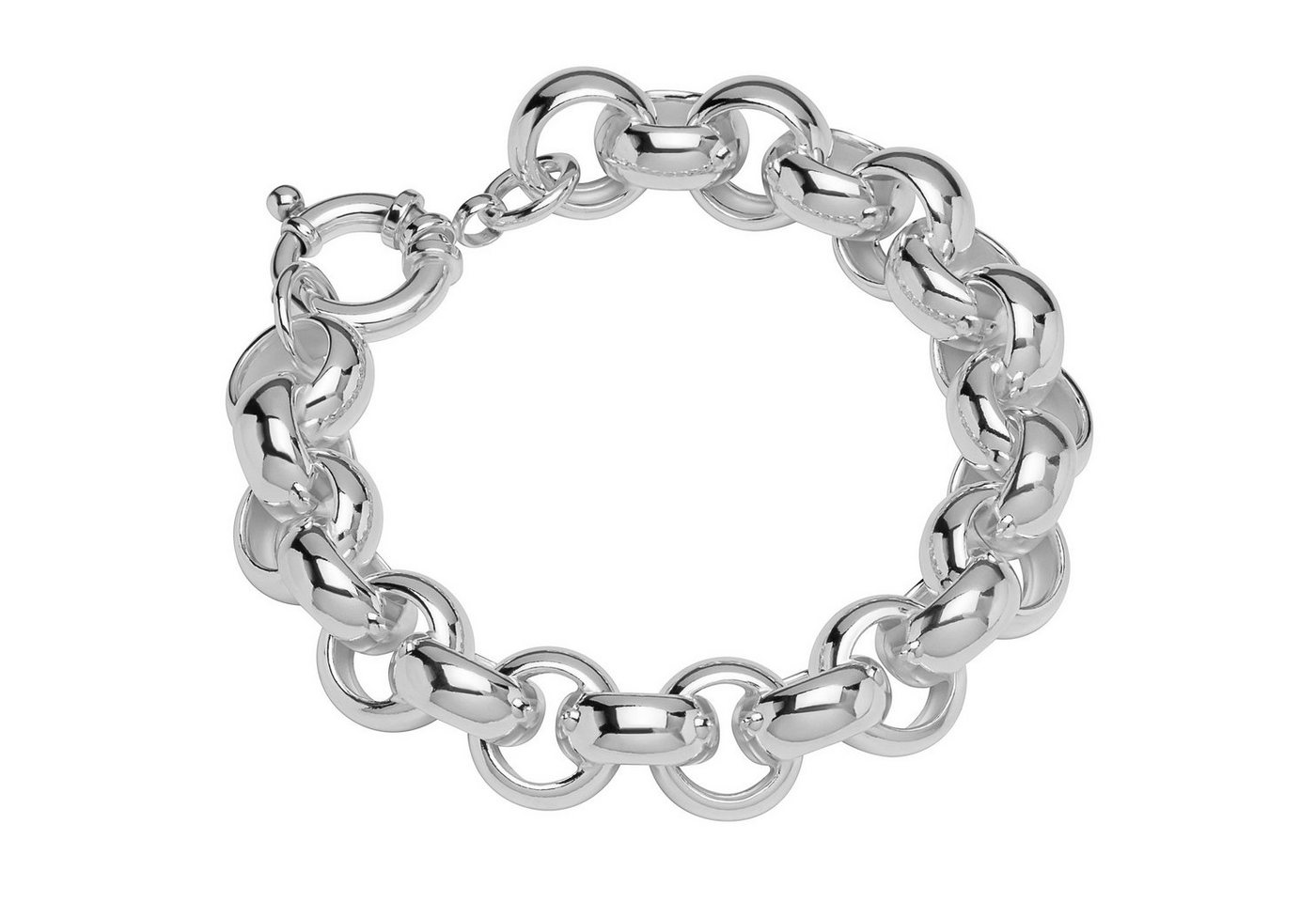 NKlaus Silberarmband Armband 925 Sterling Silber 22cm Erbskette hohl ru (1 Stück), Made in Germany von NKlaus