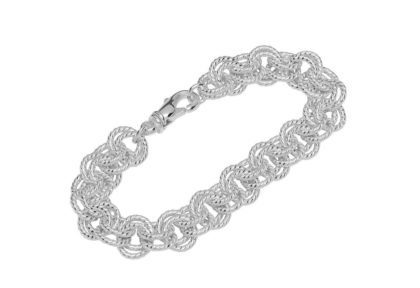 NKlaus Silberarmband Armband 925 Sterling Silber 24cm Zwillingsankerket (1 Stück), Made in Germany von NKlaus