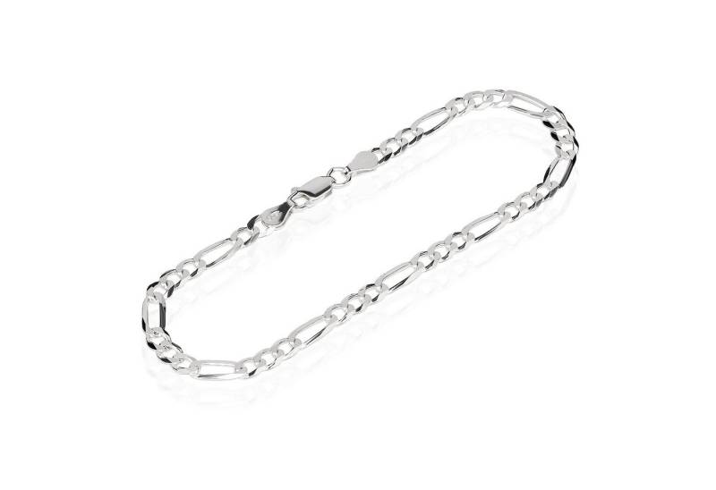 NKlaus Silberkette 19cm Armband 925 Silber hochglanz Figarokette 3+1 (1 Stück), Made in Germany von NKlaus