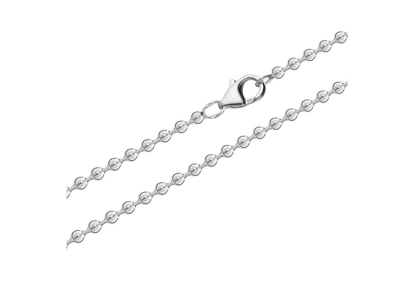 NKlaus Silberkette 45cm Kugelkette 3mm 925 Sterlingsilber Halskette S (1 Stück), Made in Germany von NKlaus