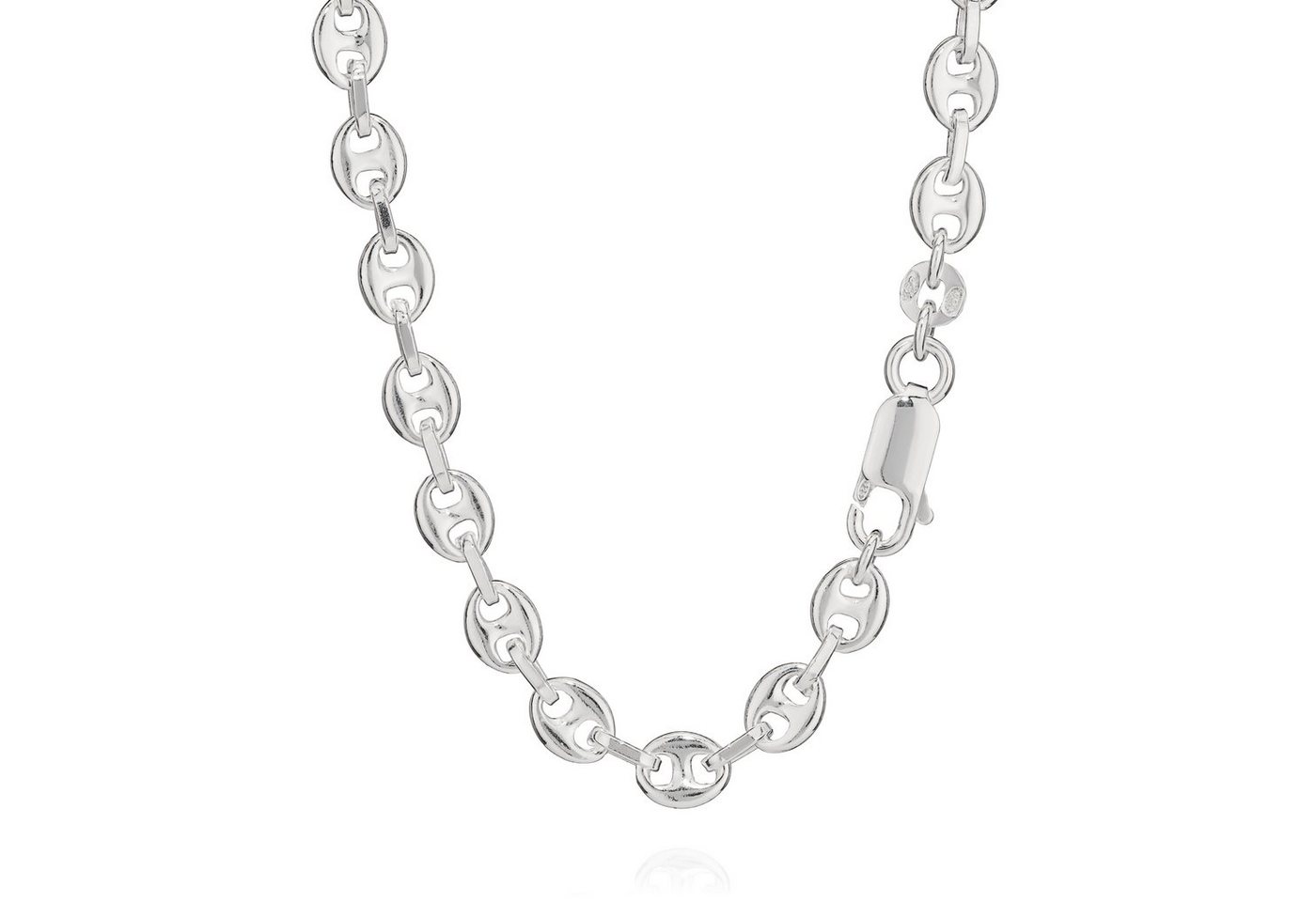 NKlaus Silberkette 50cm 925 Silber Kette Kaffeebohne Schiffsankerkette 5260 Bohnenkette 5 (1 Stück), Made in Germany von NKlaus