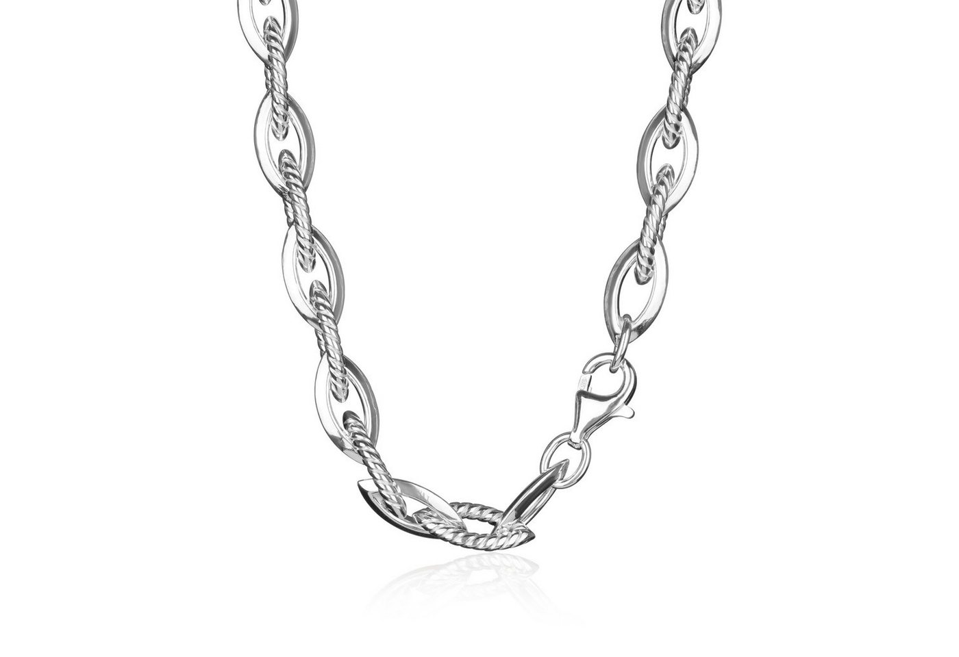 NKlaus Silberkette 50cm Dreikantkette ziseliert 925 Sterling Silber H (1 Stück), Made in Germany von NKlaus