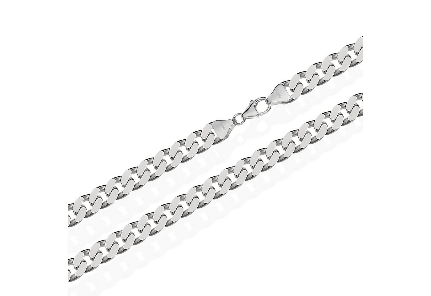 NKlaus Silberkette 55cm Echt 925 Sterling Silber Silber Panzerkette M, Diamantiert von NKlaus