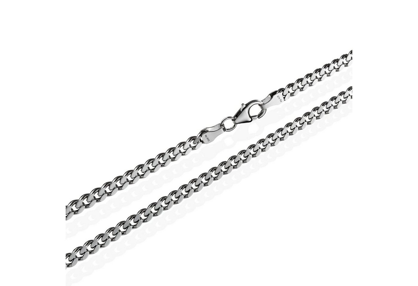 NKlaus Silberkette 60cm Echt 925 Sterling Silber Rhodiniert Panzerket, Rhodiniert von NKlaus