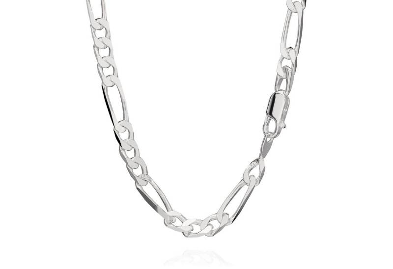 NKlaus Silberkette 70cm 925 Sterling Silber Kette Figaro Massiv 5248 Panzerkette 5,10mm 3 (1 Stück), Made in Germany von NKlaus