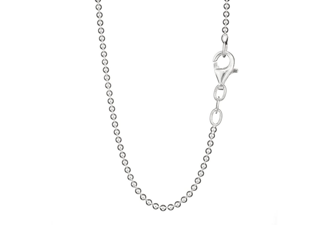 NKlaus Silberkette Collier 42cm Kugelkette rund 925 Silberkette Damen (1 Stück), Made in Germany von NKlaus