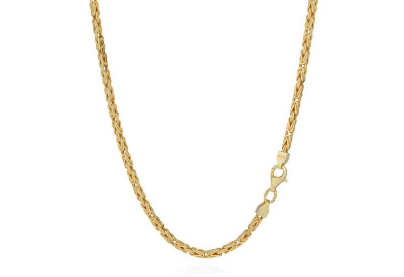 NKlaus Silberkette Collier 45cm Königskette 925 Silber Gelb Gold vergoldet 4 fach diam. H (1 Stück), Made in Germany von NKlaus