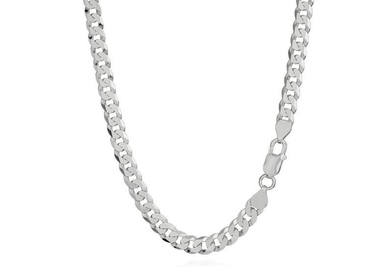 NKlaus Silberkette Collier 60cm Panzerkette 925 Silber superflach 6,9mm breit gedr. +diam (1 Stück), Made in Germany von NKlaus