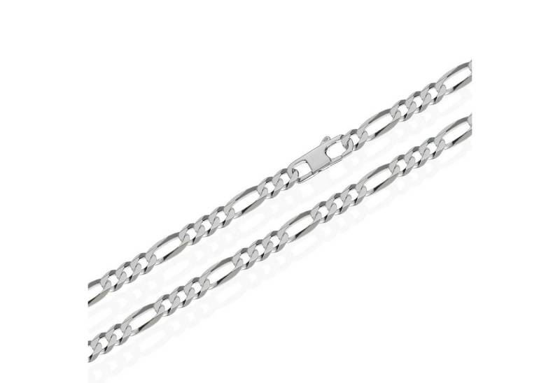NKlaus Silberkette Echte 925er Sterlingsilber Figaro Kette 6x Diamantiert 55cm 4,00mm 10, (1 Stück), Made in Germany von NKlaus
