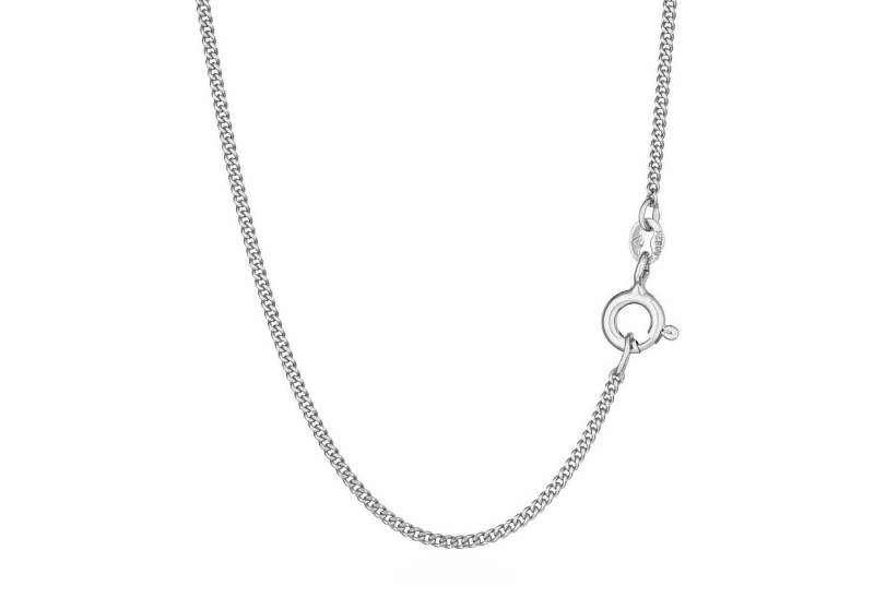 NKlaus Silberkette Halskette 45cm Panzerkette diamantiert 925 Silber 1,2mm dünne Damen Si (1 Stück), Made in Germany von NKlaus