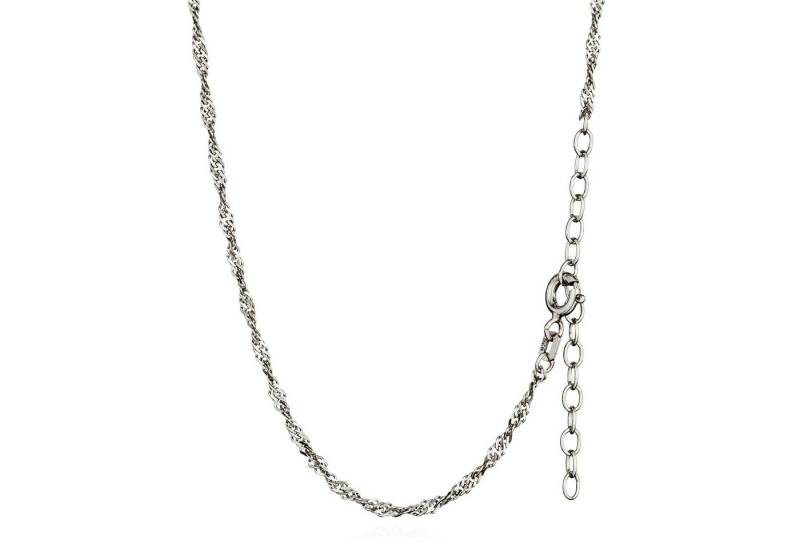 NKlaus Silberkette Längenverstellbar Panzerkette 40+5cm 925 Silber rhodiniert 1,9mm breit (1 Stück), Made in Germany von NKlaus