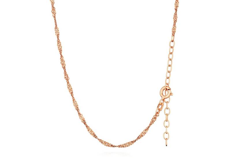 NKlaus Silberkette Längenverstellbar Panzerkette 45+5cm 925 Silber Rose verg. 1,9mm breit (1 Stück), Made in Germany von NKlaus