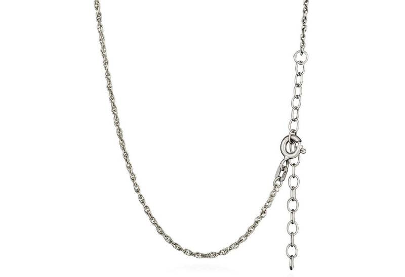 NKlaus Silberkette Längenverstellbare Kordelkette 40+5cm 925 Silber oxidiert 1,45mm breit (1 Stück), Made in Germany von NKlaus