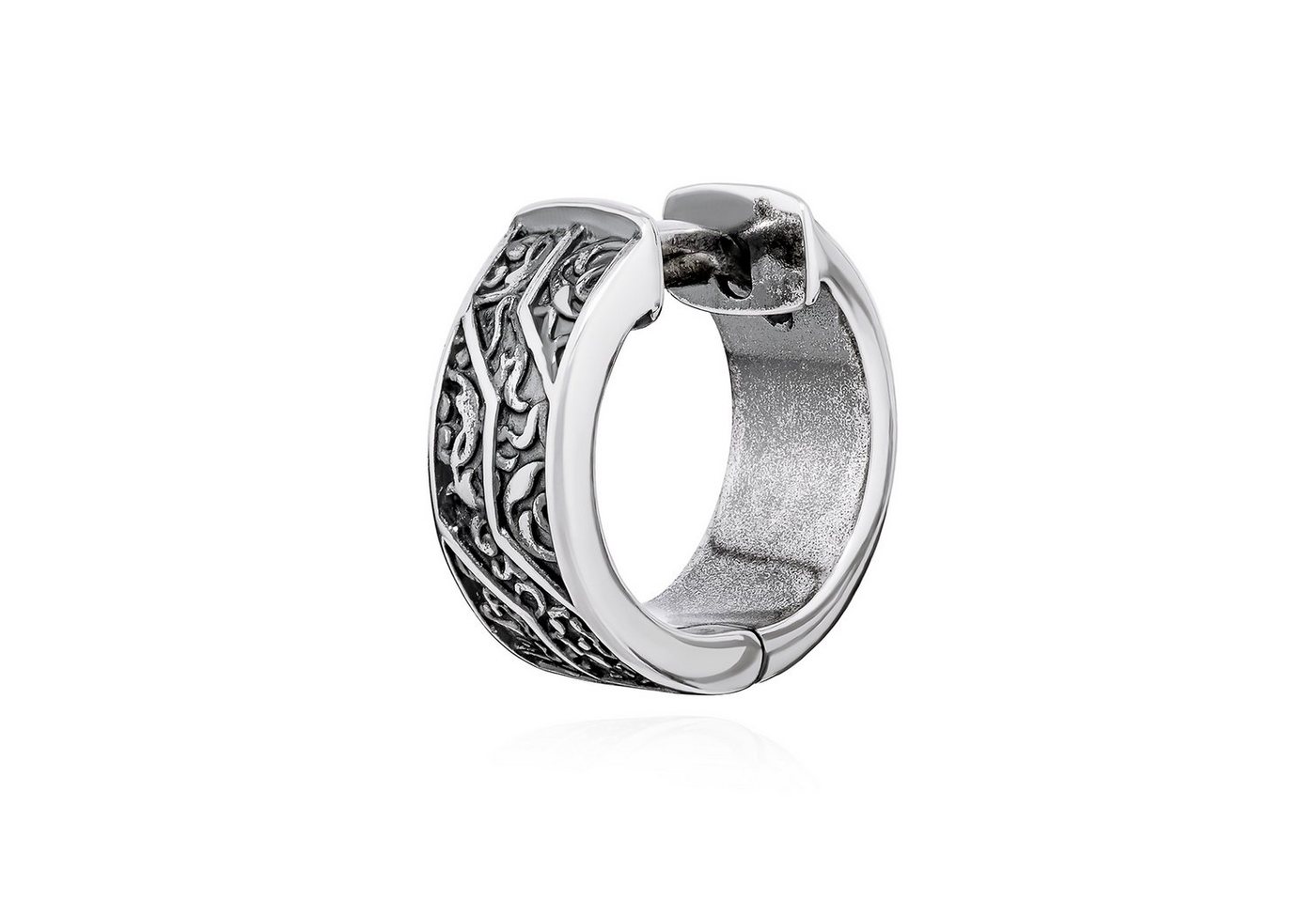 NKlaus Single-Creole Einzel 13mm Klappcreole 925 Sterling Silber oxidiert keltischer Knoten von NKlaus