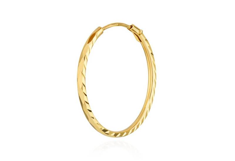 NKlaus Single-Creole Einzel 16mm Creole 333 Gelbgold 8 Karat Ohrringe 1,1mm breites Damen O von NKlaus