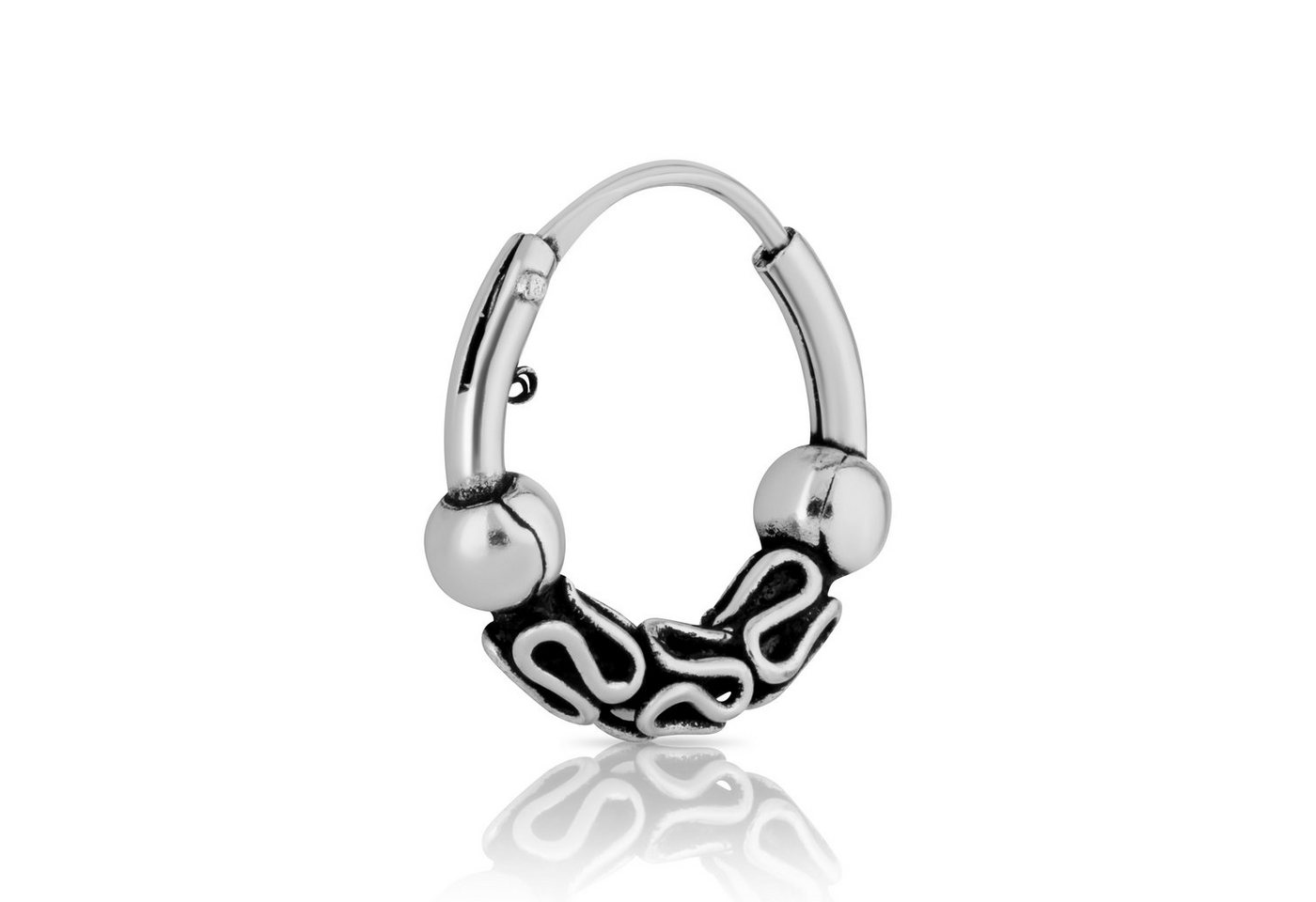NKlaus Single-Creole Einzel 925 Sterling Silber Bali Creole 12mm keltis von NKlaus
