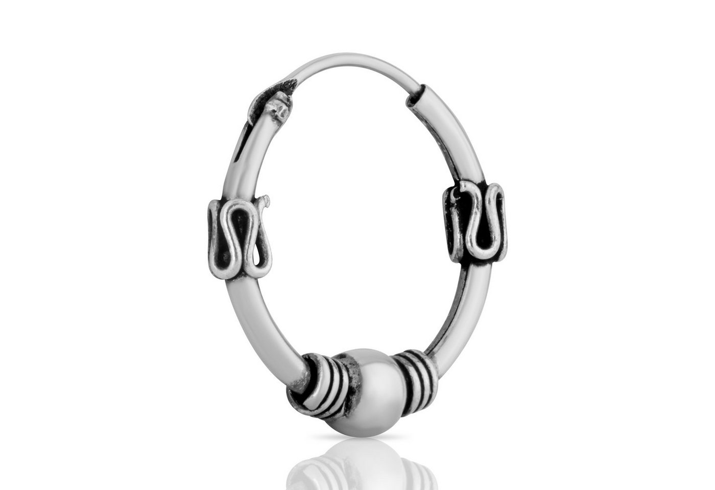 NKlaus Single-Creole Einzel Bali Creole Kugel Ø 16 mm 925er Sterling Si von NKlaus