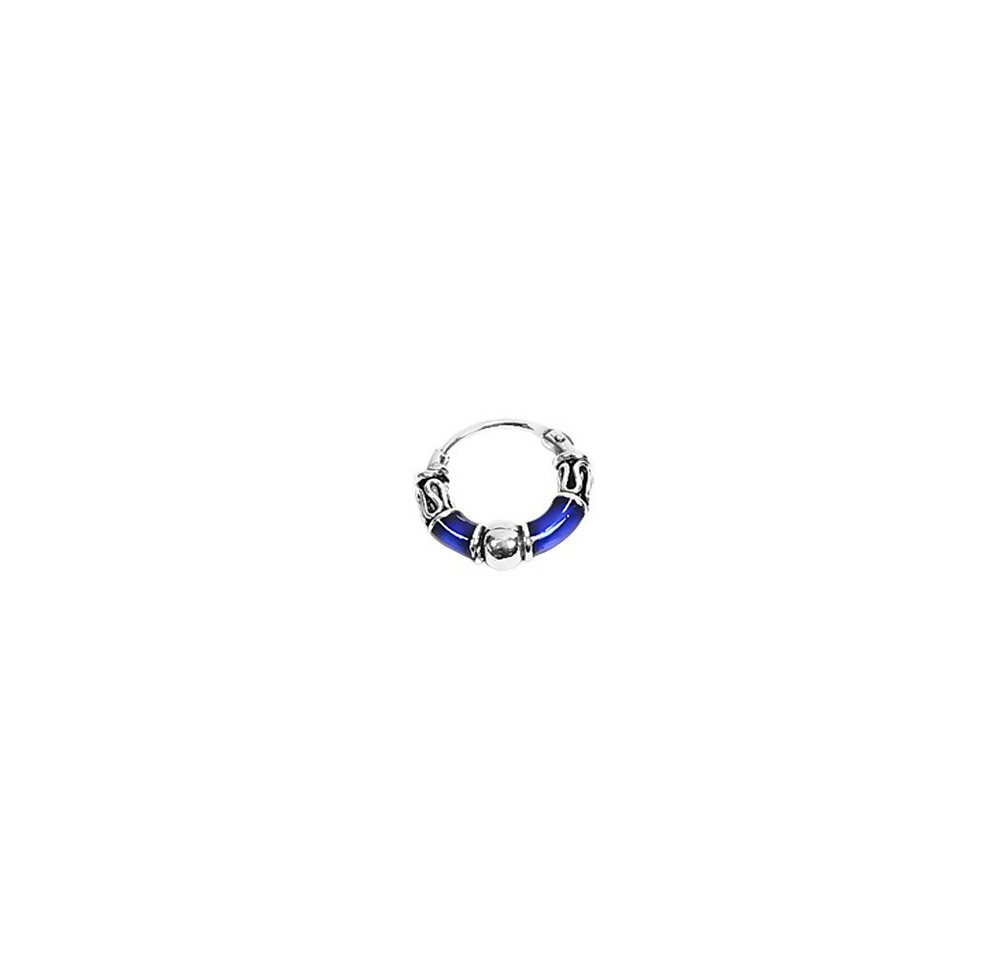 NKlaus Single-Creole 925 Silber Bali Dark Blue Ohrring 12mm Ohrhänger von NKlaus