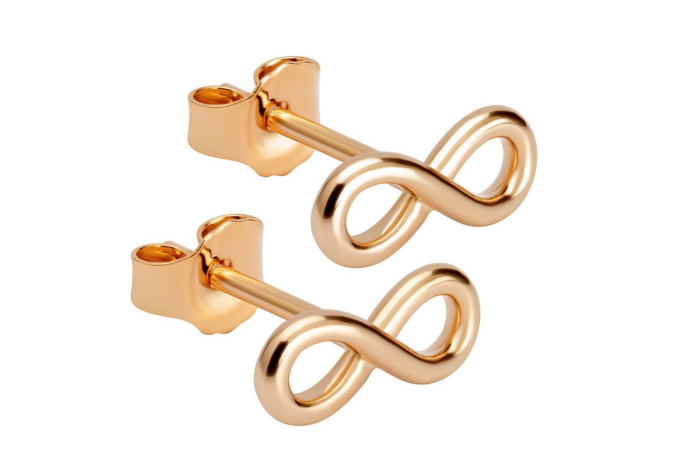 NKlaus Single-Ohrstecker 10x4mm Infinity Ohrstecker 750 Gelb Gold vergoldet von NKlaus