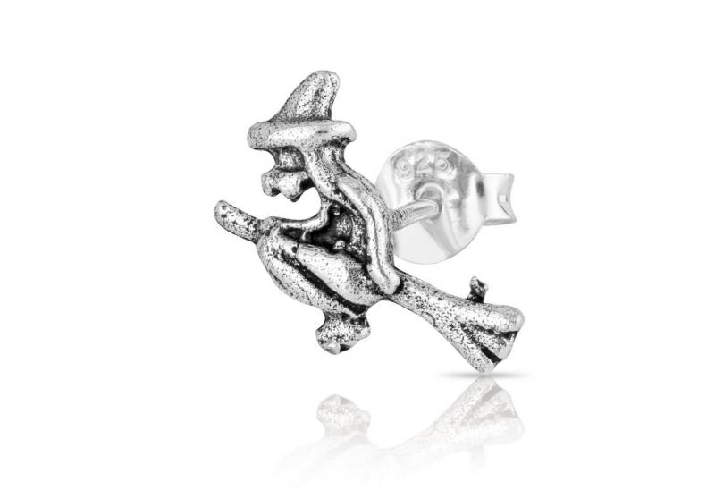 NKlaus Single-Ohrstecker Einzel Hexe Besen Motiv Ohrstecker Damen 1g aus 92 von NKlaus