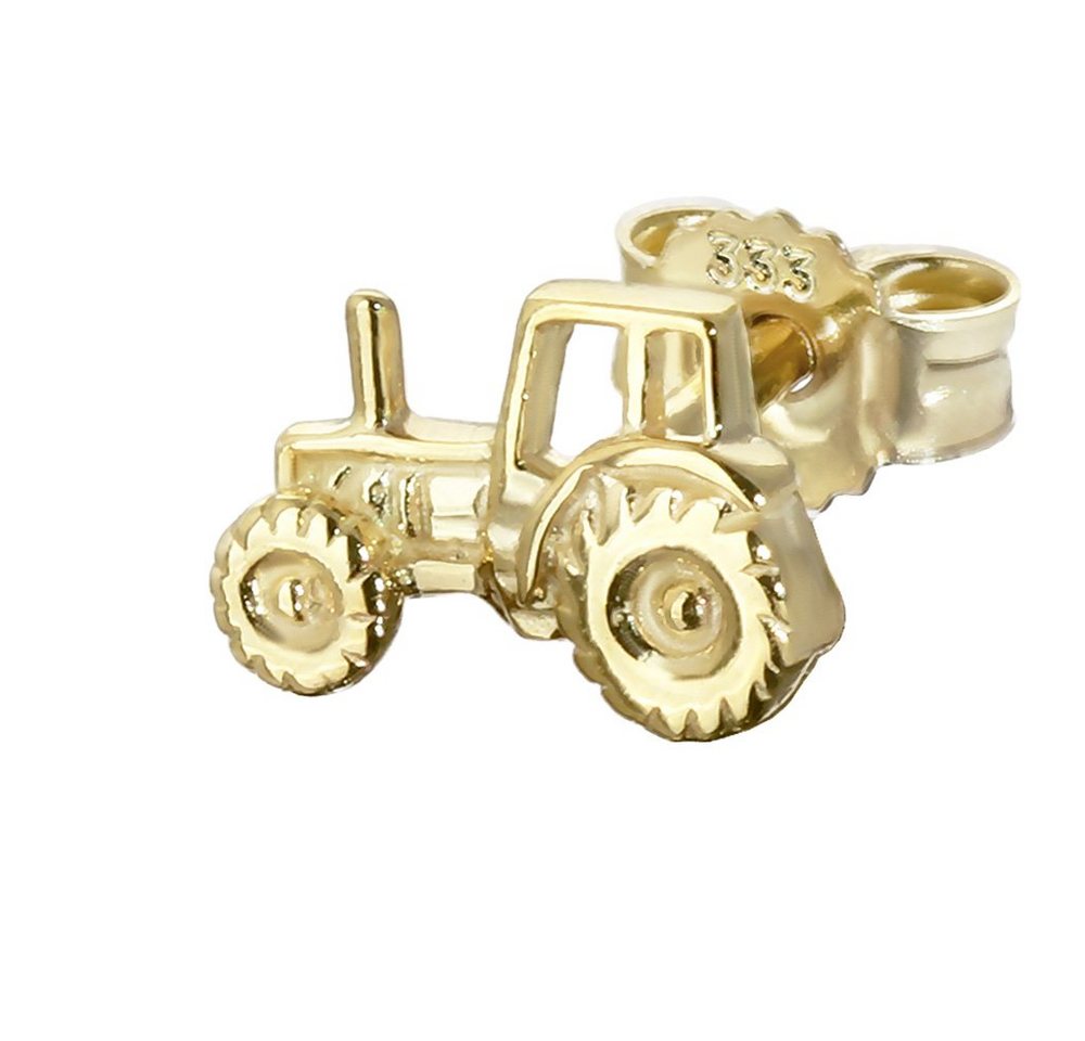 NKlaus Single-Ohrstecker Einzel Traktor Zugmaschine 333 Gold 8 Karat Ohrste (Einzel - 1 Stück) von NKlaus