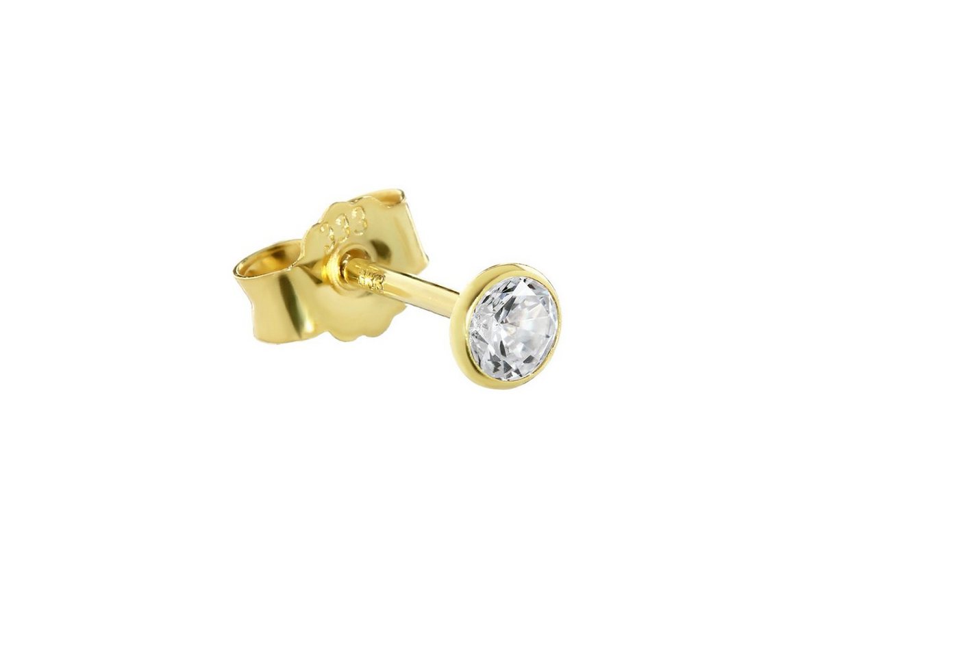 NKlaus Single-Ohrstecker Single Ohrstecker Echt Gold 333er 3,5mm Cubic Zirkonia Damen Herren 0 von NKlaus