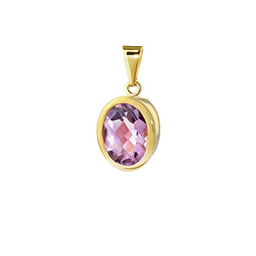 NKlaus Träne Tropfen Kettenanhänger 333 8 Karat Gold gelbgold 9x7mm Damen Amethyst 9214 von NKlaus