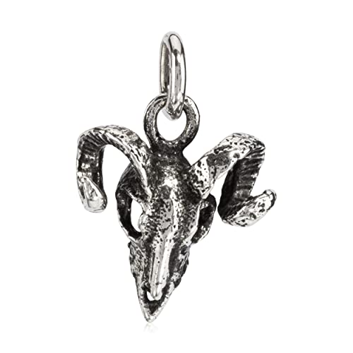 NKlaus Wikinger Kettenanhänger Widderkopf 1,8cm Silber 925 Talisman Biker Amulett 4001 von NKlaus