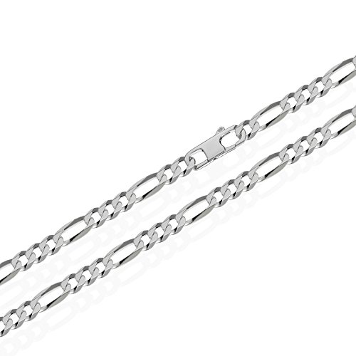 NKlaus 55cm Figarokette 925 Silber elegante Halskette Breite: 4,0mm Collier 10,2g schwer 5662 von NKlaus