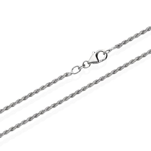 NKlaus 40cm Kordelkette 925 Silber elegante Halskette Breite: 1,5mm Collier 3,3g schwer 5688 von NKlaus