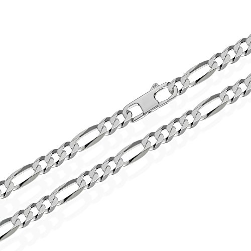 NKlaus 50cm Figarokette 925 Silber elegante Halskette Breite: 7,0mm Collier 28,1g schwer 5672 von NKlaus