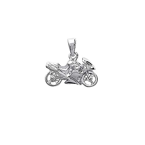 NKlaus massiver Biker 925er Sterlingsilber Silber Motorrad Ketten Anhänger Herren 25x14mm 5064 von NKlaus