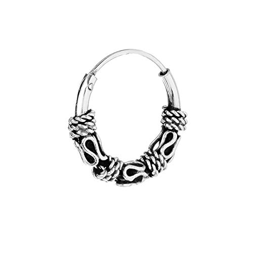 Nklaus 2x Einzel 925 STERLING SILBER Keltische Bali Amica Ohrring Creole 12mm 40316 von NKlaus