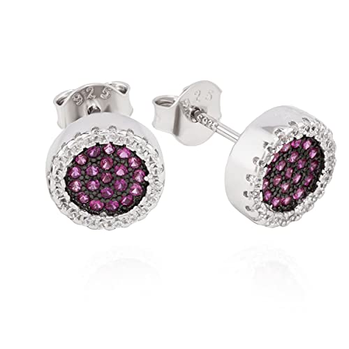 NKlaus Paar 8,5mm Kelch Ohrstecker 925 Silber Zirkonia Rose und Weiß Damen Ohrringe 11221 von NKlaus