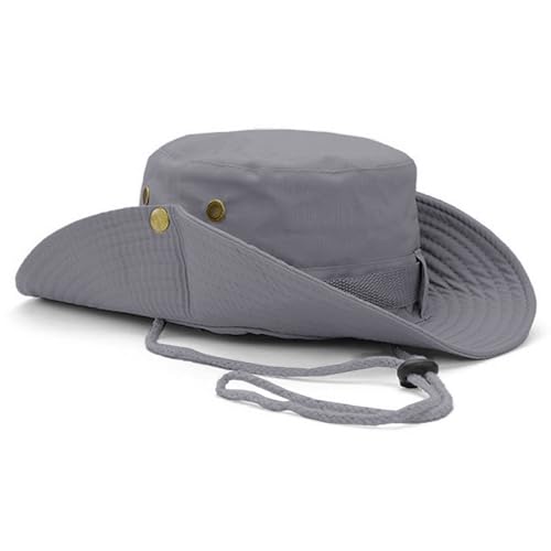NLAND Boonie Hut Herren Damen Sommerhut UV Schutz Buschhut Breite Krempe Outdoor Hat Faltbar Wanderhut Fischerhut Safari Hut Hiking Bucket Hat,Grau Einheitsgröße von NLAND