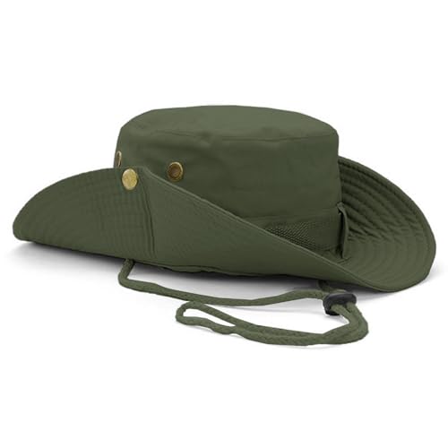 NLAND Boonie Hut Herren Damen Sommerhut UV Schutz Buschhut Breite Krempe Outdoor Hat Faltbar Wanderhut Fischerhut Safari Hut Hiking Bucket Hat,Grün Einheitsgröße von NLAND