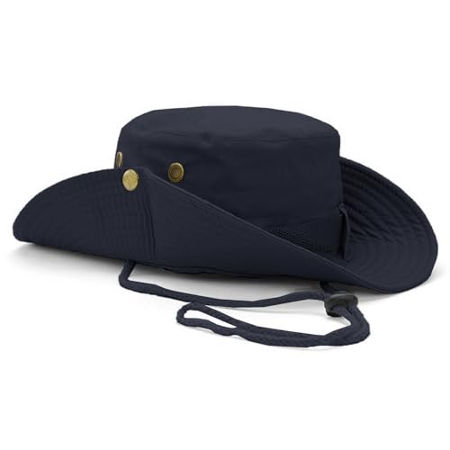 NLAND Boonie Hut Herren Damen Sommerhut UV Schutz Buschhut Breite Krempe Outdoor Hat Faltbar Wanderhut Fischerhut Safari Hut Hiking Bucket Hat,Marineblau Einheitsgröße von NLAND
