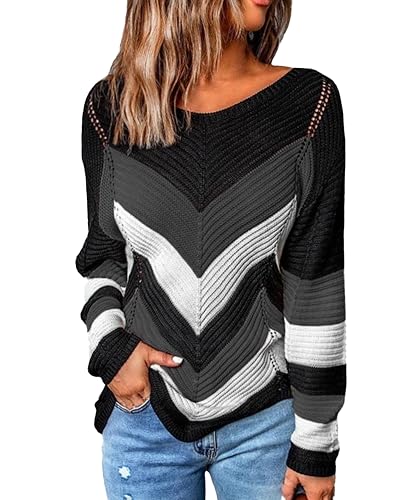 NLAND Pullover Damen Winter Strickpullover Langarm Oversize Hoodies Warm Oberteile (Grau,S) von NLAND